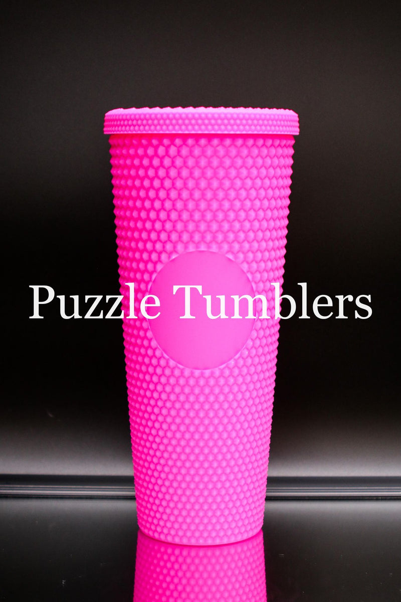 24OZ LIME GREEN STUDDED TUMBLER - NO LOGO – Puzzle Tumblers