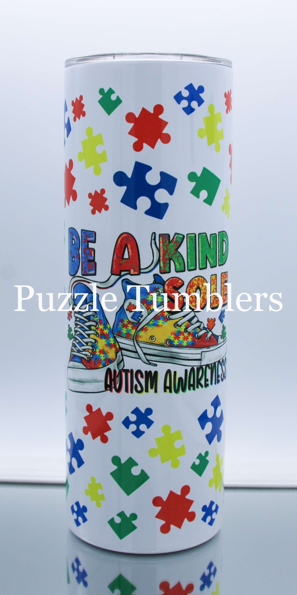 AUTISM BE A KIND SOUL - 20OZ CUSTOM TUMBLER - READY TO SHIP