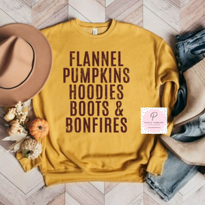 Flannel Pumpkins Hoodies (Maroon Ink) *Screen Print Transfer*