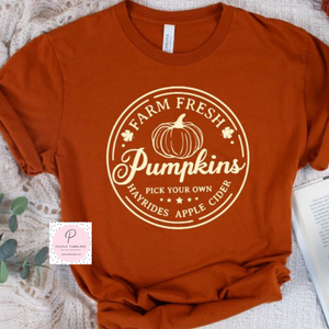 Farm Fresh Pumpkins (Cream Ink) *Screen Print Transfer*