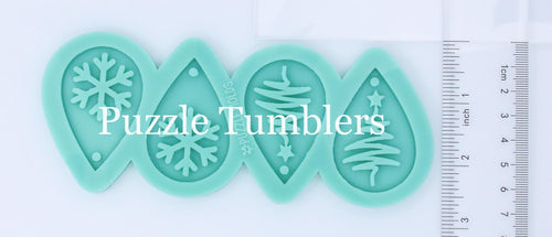 CUSTOM MOLD: Double Christmas Tree & Snowflake Earring Mold MAY TAKE UP TO 14 DAYS SHIPPING (D18)