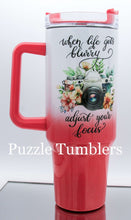 Load image into Gallery viewer, ADJUST YOUR FOCUS CORAL SHIMMER - 40OZ GENERIC CUSTOM TUMBLER - READY TO SHIP