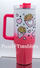 Load image into Gallery viewer, FRIES BEFORE GUYS PINK OMBRE SHIMMER - 40OZ GENERIC CUSTOM TUMBLER - READY TO SHIP