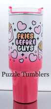 Load image into Gallery viewer, FRIES BEFORE GUYS PINK OMBRE SHIMMER - 40OZ GENERIC CUSTOM TUMBLER - READY TO SHIP