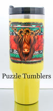 Load image into Gallery viewer, WESTERN HIGHLAND COW YELLOW - 40OZ GENERIC CUSTOM TUMBLER - READY TO SHIP