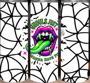 DIGITAL DOWNLOAD - 20oz Skinny - Ghouls Just Wanna Have Fun Spiderweb *PNG FILE ONLY (Copy)