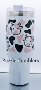 MOO MOO FARM THEMED- 40OZ GENERIC CUSTOM TUMBLER - READY TO SHIP