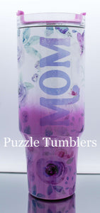 MOM PURPLE OMBRE SHIMMER - 40OZ GENERIC CUSTOM TUMBLER - READY TO SHIP