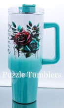 Load image into Gallery viewer, SHE IS MOM TEAL OMBRE SHIMMER - 40OZ GENERIC CUSTOM TUMBLER - READY TO SHIP