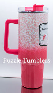 #1 TEACHER COMPOSITION NOTEBOOK PINK OMBRE SHIMMER - 40OZ GENERIC CUSTOM TUMBLER - READY TO SHIP