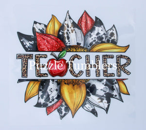 Leopard Teacher Sunflower *DTF Transfer*