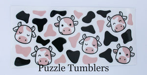 Cute Cow Print - 16oz UV DTF Wrap