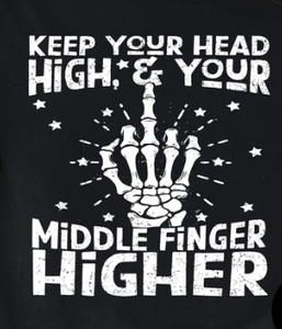 Middle Finger Higher (White Ink) *Screen Print Transfer*