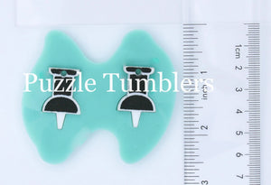 CUSTOM MOLD:  Thumb Tack Engraved Earring Mold *May have a 14 Day Shipping Delay (S17)