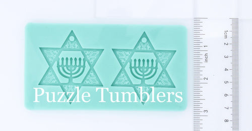 CUSTOM MOLD: Hanukkah Earring Mold *May have a 14 Day Shipping Delay (S65)