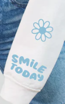 Load image into Gallery viewer, Smile Today With Sleeve Accents (Light Blue Ink) *Screen Print Transfer*