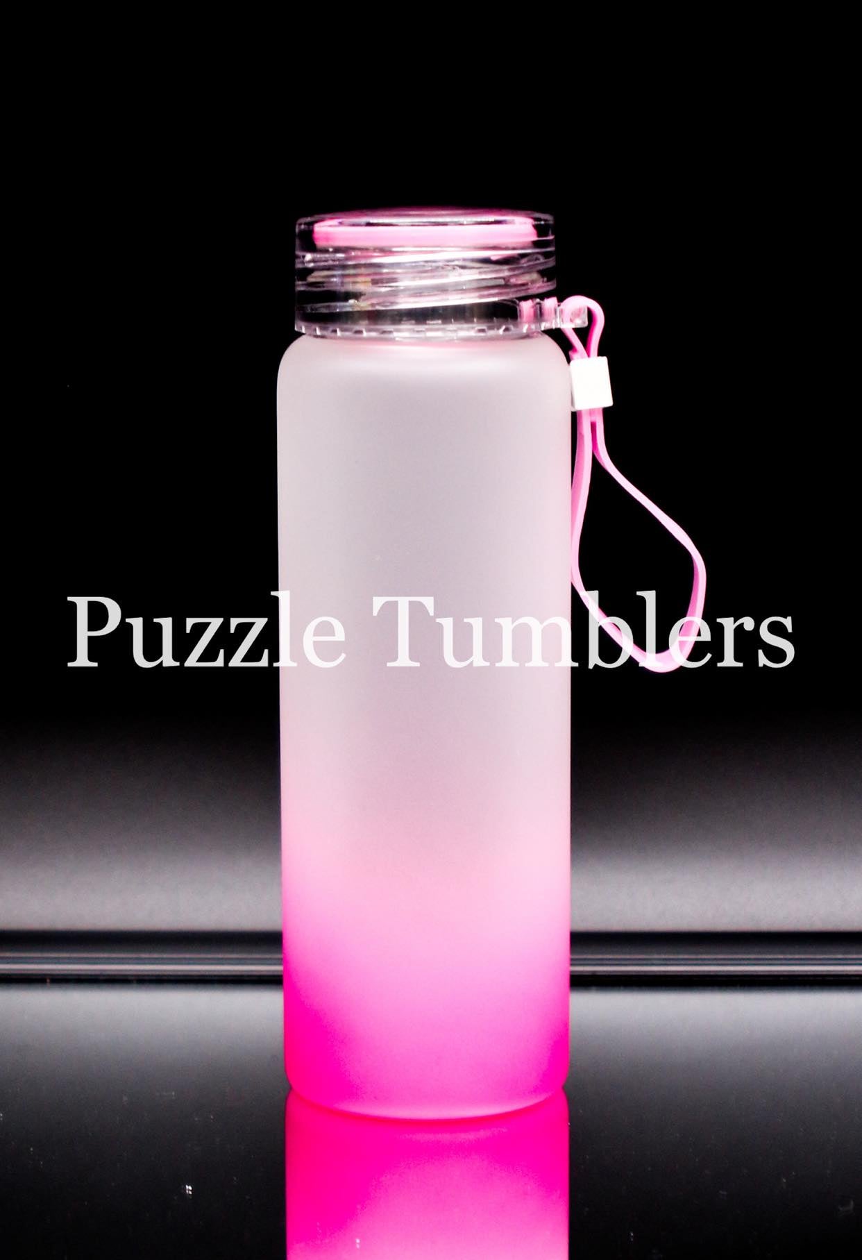  Pinky Vibes Glass Tumbler With Dome Lid : Handmade