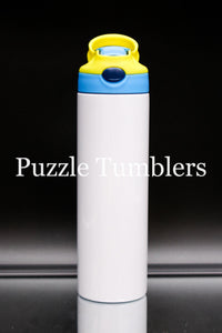 20OZ KIDS SUBLIMATION SIPPY - LIGHT BLUE WITH YELLOW HANDLE