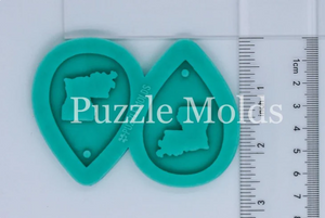 CUSTOM MOLD: LOUISIANA DROP EARRING *May have a 7-10 Day Shipping Delay (E203)