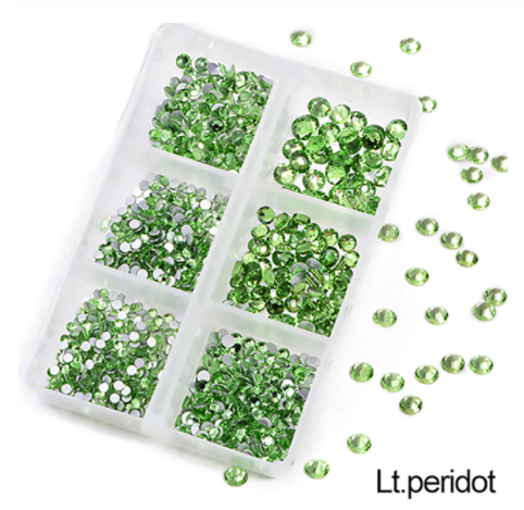 NEW Light Peridot 1200 Piece Variety Rhinestones AB/Clear Glass Crystal Stones (NON-Hot Fix) SS6-20