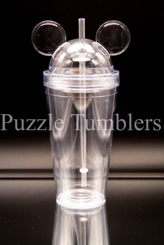 17OZ PLASTIC DOUBLE WALL WITH MOUSE EARS - CLEAR