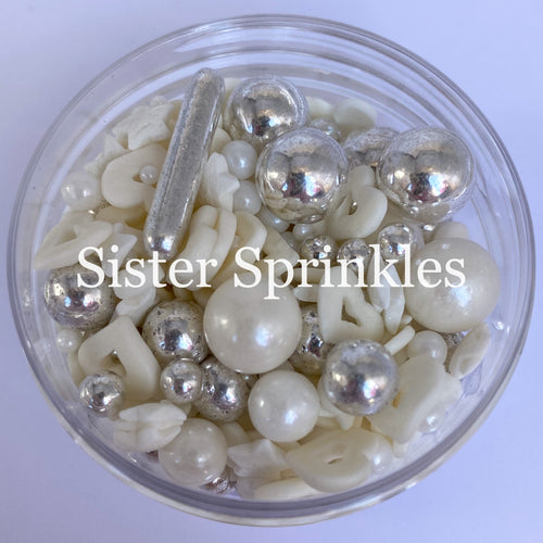 Wedding Day Platinum Sprinkles 2oz Bag (by weight)