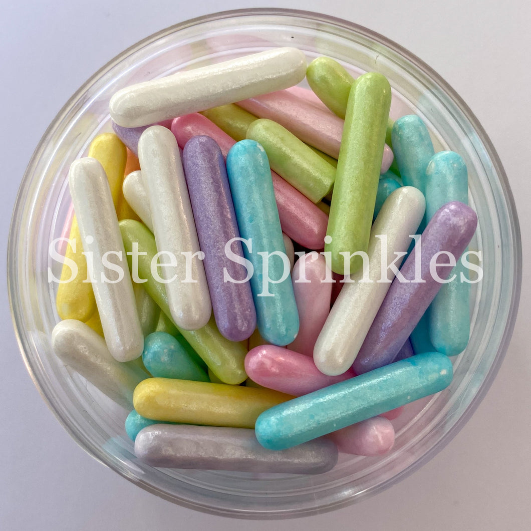 Rainbow Pastel Jumbo Straight Sprinkles 2oz Bag (by weight)